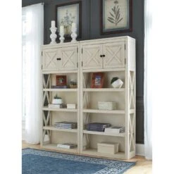 75.25" Bolanburg Large Bookshelf Brown/White - Signature Design By Ashley -Smart Office Sets GUEST e6a80143 9f6f 4af1 8887 6b15a1b0c3bd