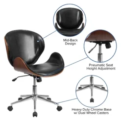 Emma And Oliver Mid-Back Wood Conference Office Chair With Leather Seat 17 Emma And Oliver Mid-Back Wood Conference Office Chair With Leather Seat -Smart Office Sets GUEST e6f87b11 3777 4c6e 85fa 3df32f97e1e8