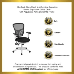 Emma And Oliver Mid-Back Mesh Triple Paddle Swivel Ergonomic Office Chair With Adjustable Arms -Smart Office Sets GUEST e726de11 4b8e 4eb5 b87d 1b544c80f9f5