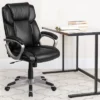 Emma And Oliver Mid-Back Leather Executive Swivel Office Chair With Padded Arms -Smart Office Sets GUEST e734f183 9e95 4a2e aa23 612bee1546a0