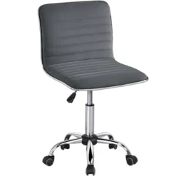 Yaheetech Velvet Low Back Armless Desk Chair Office Chair With Wheels -Smart Office Sets GUEST e76dff62 8f8c 480e 9d73 966407053f8e