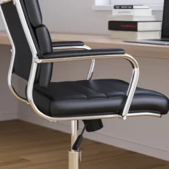 Merrick Lane High Panel-Back Ergonomic Office Chair With Padded Metal Arms Executive Swivel Computer Desk Chair -Smart Office Sets GUEST e7905a2a 0c50 4fd2 b046 ec4101a1c023