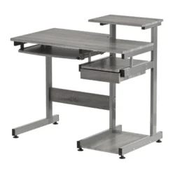 Complete Computer Workstation Desk Gray - Techni Mobili -Smart Office Sets GUEST e7bebac8 1546 424e 8513 451d314fa40c