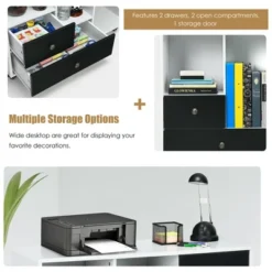 Costway Lateral Mobile Filing Cabinet Large Printer Stand W/ 2 Drawers -Smart Office Sets GUEST e9032f5f 852d 406d b3a2 7d02b0847084
