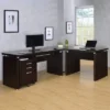 Skylar L-Shape Office Desk Set Cappuccino - Coaster -Smart Office Sets GUEST e9aa700c df8a 4683 ba70 a341ce7abacc