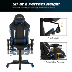 Costway X-Shaped Gaming Desk & Racing Style Massage Chair Set Home Office Black+White/Blue/Grey/Red -Smart Office Sets GUEST eb606c43 78f5 47a8 8914 5ae5b5ac4349