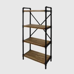 Greenwood Industrial Iron Four Shelf Bookcase - Christopher Knight Home -Smart Office Sets GUEST ebe4ff02 79b6 4c04 aba4 102f00869968