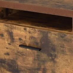 Wooden File Cabinet With Open Compartment And Drawer Brown/Black - Benzara -Smart Office Sets GUEST edf054f0 0f9d 4ef5 8c06 d60741ca7899