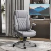 Vinsetto High Back 360° Swivel Ergonomic Home Office Chair With Flip Up Arms, Faux Leather Computer Desk Rocking Chair, Grey -Smart Office Sets GUEST ee4551c2 2a43 4159 8563 b2d3e5c548cc