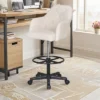 VECELO Drafting Chair With Adjustable Height PU Swivel Stool With Lumbar Support -Smart Office Sets GUEST ee4aa073 ffa3 42c6 a2a6 0cbac0e12ee4