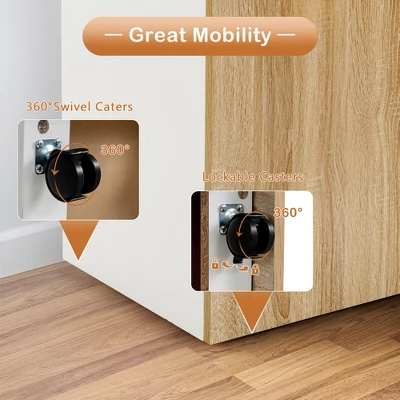 Costway File Cabinet With 2 Drawers Mobile Filing Cabinet W/Wheel For Letter Size 10 Costway File Cabinet With 2 Drawers Mobile Filing Cabinet W/Wheel For Letter Size - Image 8