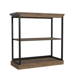 32" Oslo 3 Shelf Contemporary Wood And Metal Etagere Bookcase Brown/Black - Danya B. -Smart Office Sets GUEST ee938b5f 0e24 4f8c 9844 7d21bcce43a1