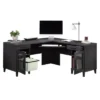 Sauder Tiffin Line L Desk Raven Oak Raven Oak