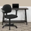 Flash Furniture Wayne Mid-Back Black Fabric Swivel Task Office Chair With Adjustable Arms -Smart Office Sets GUEST effdca7c 8732 4037 a698 44157558255f