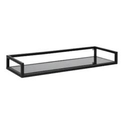 24" X 8" X 3" Blex Metal And Glass Wall Shelf - Kate & Laurel All Things Decor -Smart Office Sets GUEST f05e8409 3177 410c bef6 8af83c9c2bf2