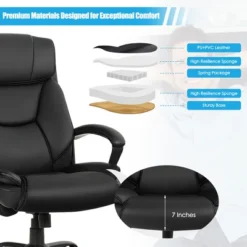 Costway Big & Tall 500lb Massage Office Chair E Xecutive PU Leather Computer Desk Chair -Smart Office Sets GUEST f0e5d007 8ded 4a4f 9a48 493ad4db6ddc