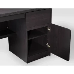 Kingston Desk With Cabinet Black/Brown - CorLiving -Smart Office Sets GUEST f13b97c6 fe1c 4685 8d26 2616ee60c7b1