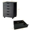 Costway 5 Drawer Chest Storage Dresser Floor Cabinet Organizer With Wheels Black -Smart Office Sets GUEST f151c86b 824f 4319 a034 78dcf6e1f0c6