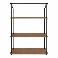 20" X 32" Walters Wood/Metal 3 Tier Shelving Brown - Kate & Laurel All Things Decor -Smart Office Sets GUEST f19a2c0e ad5f 421e a77b f038f2eced0d