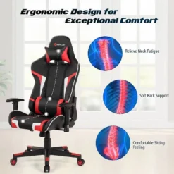 Costway Gaming Desk & Chair Set Z-Shaped Racing Style Desk With Massage Swivel Gaming Chair -Smart Office Sets GUEST f21af6ce 0990 4de5 81e0 9819c036bc60