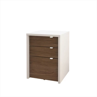 3pc Liber T Home Office Set White/Walnut - Nexera 5 3pc Liber T Home Office Set White/Walnut - Nexera - Image 3