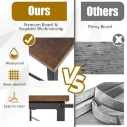 Tangkula Large L-shaped Computer Desk 60” Convertible Corner Desk With 4 Storage Shelves 95” 2-Person Long Study Writing Workstation Black/Rustic Brown/Natural/Grey -Smart Office Sets GUEST f377c8f7 6f08 4ea6 b18f 4fc3450a898b