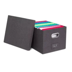 Internet's Best 1-Pack Collapsible File Storage Organizer With Lid - Charcoal -Smart Office Sets GUEST f4069b89 534d 4b29 b0dd 1c7eace8a233