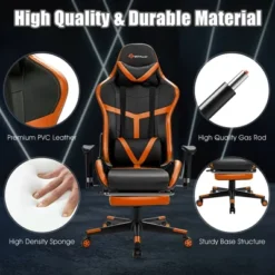 Costway Gaming Chair Reclining Racing Chair With Massage Lumbar Support &Footrest Orange -Smart Office Sets GUEST f4641dd3 bb1e 42f0 809e 49d7da25cb7b