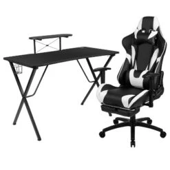 Flash Furniture Gaming Desk And Footrest Reclining Gaming Chair Set With Cup Holder, Headphone Hook, And Monitor/Smartphone Stand -Smart Office Sets GUEST f49a3922 8a3e 4b16 9cb8 60293e160b7c 1