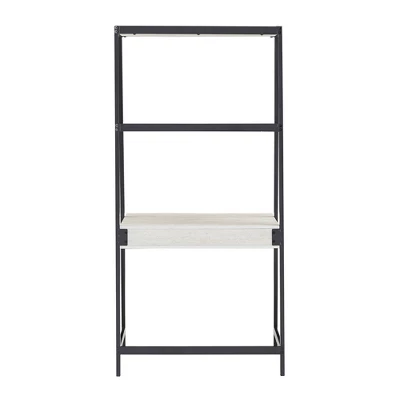 3pc Neveah Marble Ladder Desk And Bookcase Set Matte Black - Inspire Q 9 3pc Neveah Marble Ladder Desk And Bookcase Set Matte Black - Inspire Q - Image 7
