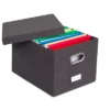 Internet's Best 1-Pack Collapsible File Storage Organizer With Lid - Charcoal -Smart Office Sets GUEST f4faec2b 47a7 4f0e 802b f100087dbf40