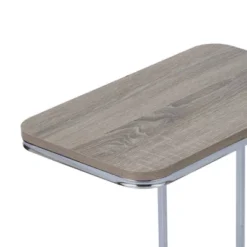 20" Cora Wood Grain Finish And Metal Base C-Table Brown - Teamson Home -Smart Office Sets GUEST f5c31353 4781 433f bc67 23909fba2b83