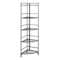 57.5" 5 Tier Folding Metal Corner Shelf - Breighton Home -Smart Office Sets GUEST f77db4d9 6116 41f5 b74b 42ee794d8644