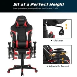Costway Gaming Desk & Chair Set Z-Shaped Racing Style Desk With Massage Swivel Gaming Chair -Smart Office Sets GUEST f7a3c932 f98c 437d bd10 0920e7322a4c