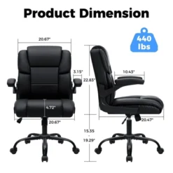 Hoffree Reclining Office Chair Ergonomic Computer Desk Chair W/ Flip-Up Arms, Pocket Spring Seat, Tilt & Hidden Storage -Smart Office Sets GUEST f7c589ee 0b47 426f 87bc e922a0343075