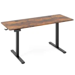 Costway 63 X 24 Inch Sit Stand Desk Height Adjustable Electric Standing Desk Natural/Brown/White -Smart Office Sets GUEST f7e5100e d46e 4d25 a81f 216d0c6b5533