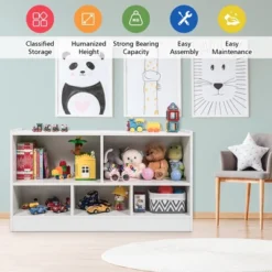 Costway Kids 2-Shelf Bookcase 5-Cube Wood Toy Storage Cabinet Organizer -Smart Office Sets GUEST f7ed14e8 0bcc 4936 8afc cbfda78b7dd8