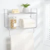 MDesign 2 Tier Storage Organizer Bath Shelf With Towel Bar, Wall Mount -Smart Office Sets GUEST f8539baf 6fc6 4384 b80c a1b1509cf269