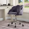 Simple Relax Office Chair In Dark Gray Velvet And Chrome -Smart Office Sets GUEST fa49cd07 1bbe 4747 bcec bfe3ed37985b