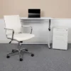 Flash Furniture Work From Home Kit - White Adjustable Computer Desk, LeatherSoft Office Chair And Inset Handle Locking Mobile Filing Cabinet -Smart Office Sets GUEST fdf89ef4 c46a 4cff 9e11 3b91c3e67719 1