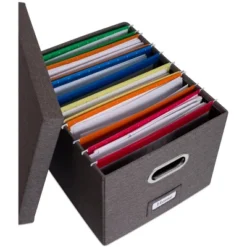 Internet's Best 2-Pack Collapsible File Storage Organizer With Lid - Grey -Smart Office Sets GUEST fe033784 bd89 4663 8870 59c96a8f269f