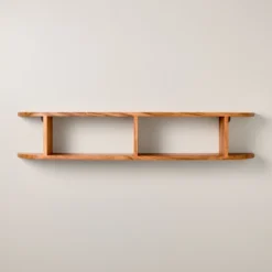 Rounded Edge Two Tier Wood Shelf - Hearth & Hand™ With Magnolia -Smart Office Sets GUEST fe59124a 1694 44ca 9132 fe4d41fdc350