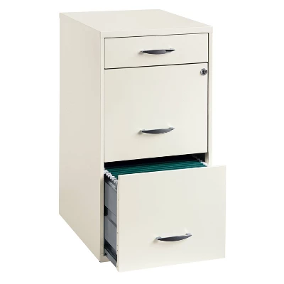 Space Solutions 3 Drawer Letter Width Vertical File Cabinet With Pencil Drawer Pearl White 8 Space Solutions 3 Drawer Letter Width Vertical File Cabinet With Pencil Drawer Pearl White - Image 6