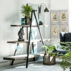 73" Ramsden Solid Wood And Iron Tripod Book Shelf Brown/Black - A&B Home -Smart Office Sets GUEST ff8e5546 c89c 48fe bcc5 feaf83eb3c34